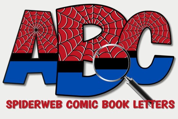 Download SPIDERWEB COMIC BOOK ALPHABET PNG SET - Png Collection