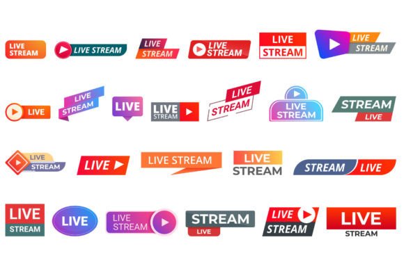 Download Live Stream Icons Set Cartoon Vector. - Live stream Collection