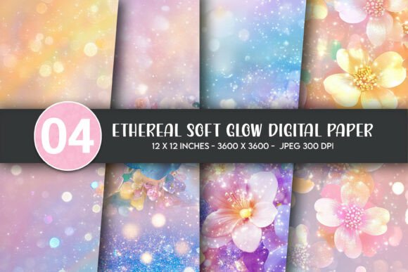 Download Ethereal Soft Glow Digital Paper - Glow Collection
