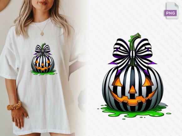 Download Gothic Striped Pumpkin with Green Slime Png - Png Collection