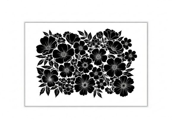 Download Black Silhouette Flowers and Leaves - Premium Bundle