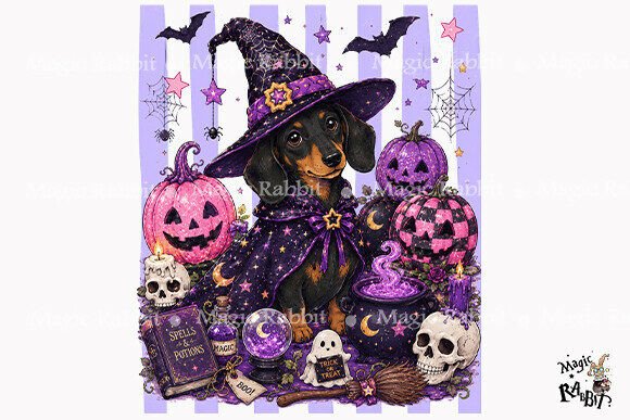 Download Witch Dachshund Halloween PNG - Png Collection