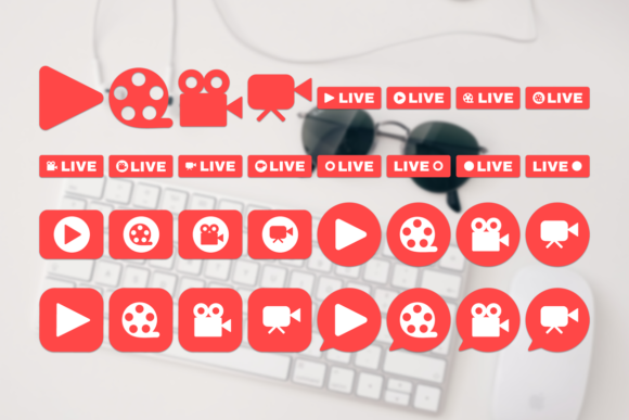Download Social Live Stream Icons Set - Live stream Collection
