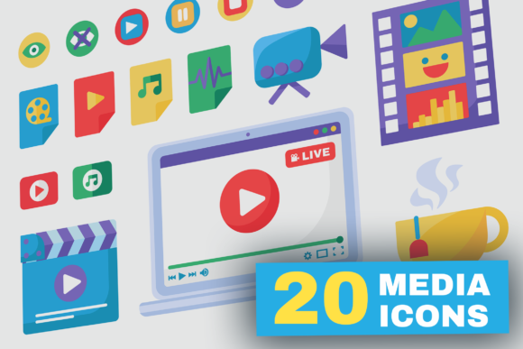 Download Live Stream Producing Tools Icons Set - Live stream Collection