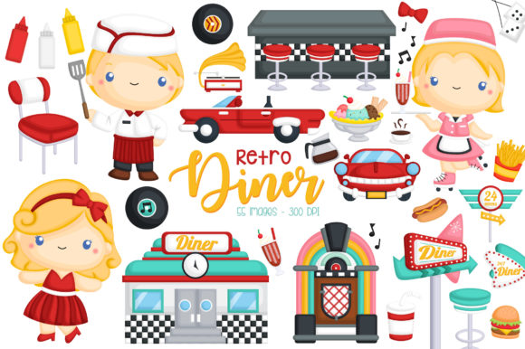 Download Retro Diner Clipart - Fast Food Clip Art - Fast food Collection